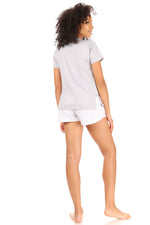 Load image into Gallery viewer, Women&#39;s &quot;FIRST COFFEE&quot; Short Sleeve Side Slit Top and Short Pajama Set - Rae Dunn Wear
