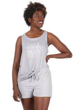 Load image into Gallery viewer, Women&#39;s &quot;THINK HAPPY&quot; Tank and Shorts Pajama Set - Rae Dunn Wear
