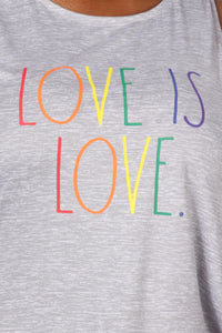 Women's "LOVE IS LOVE" Tank and Shorts Pajama Set - Rae Dunn Wear