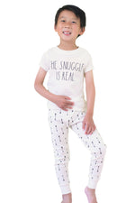 Load image into Gallery viewer, Boy&#39;s &quot;THE SNUGGLE IS REAL&quot; Short Sleeve Tee and Joggers Pajama Set - Rae Dunn Wear
