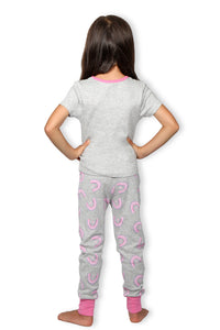Girl's "BE KIND" Short Sleeve Tee and Jogger Pajama Set - Rae Dunn Wear