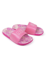 Load image into Gallery viewer, Girl&#39;s GOOD VIBES Pink Pool Slides - Rae Dunn Wear
