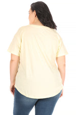 Load image into Gallery viewer, Women&#39;s Plus Size &quot;EASY PEASY LEMON SQUEAZY&quot; Short Sleeve Shirttail Hem T-Shirt - Rae Dunn Wear
