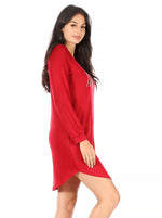 Load image into Gallery viewer, Women&#39;s &quot;MERRY&quot; Hacci Long Sleeve Holiday Nightshirt - Rae Dunn Wear
