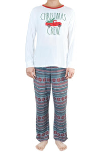Men's "CHRISTMAS CREW" Long Sleeve Top and Jogger Pajama Set - Rae Dunn Wear
